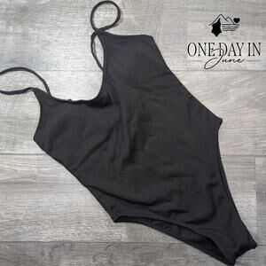 Aleumdr Ribbed One Piece Swimsuit Size L